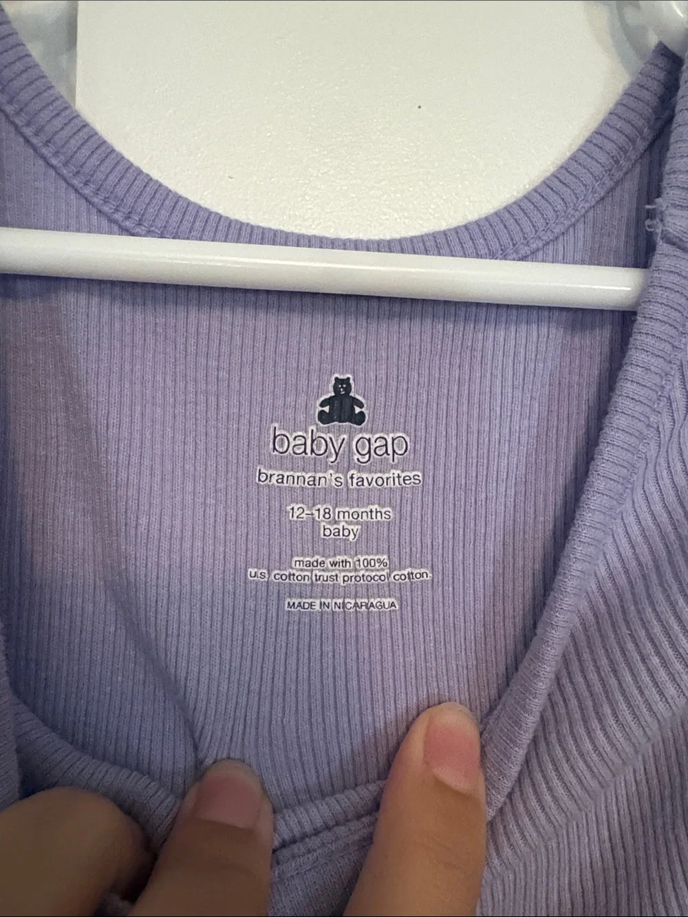 GAP Lavender Short-Sleeve Ribbed Pocket Dress